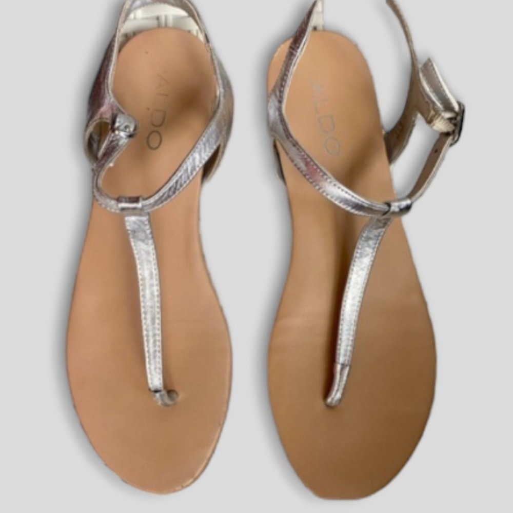 ALDO Silver flats/Sandals- 7.5US